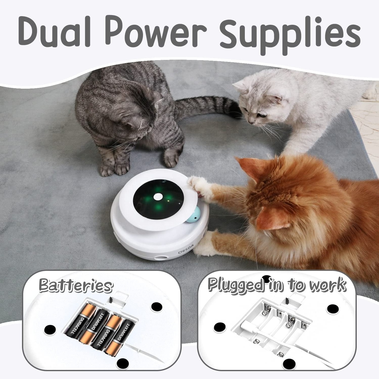 Interactive 3-in-1 Cat Toys Fluttering Butterfly Exercise Pet Toy  Moving Pet Interactive Movement Toys Feather Track Balls