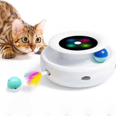 Interactive 3-in-1 Cat Toys Fluttering Butterfly Exercise Pet Toy  Moving Pet Interactive Movement Toys Feather Track Balls