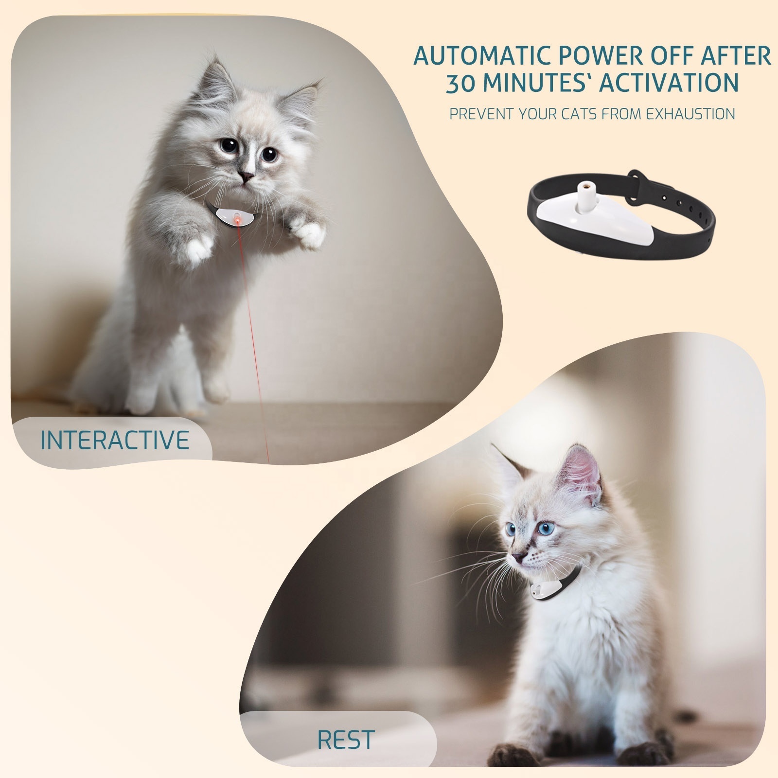 New Interactive Cat Laser Toy Led Light Infrared Pet Laser Collar Toy For Cat Self Entertainment Amusing Collar