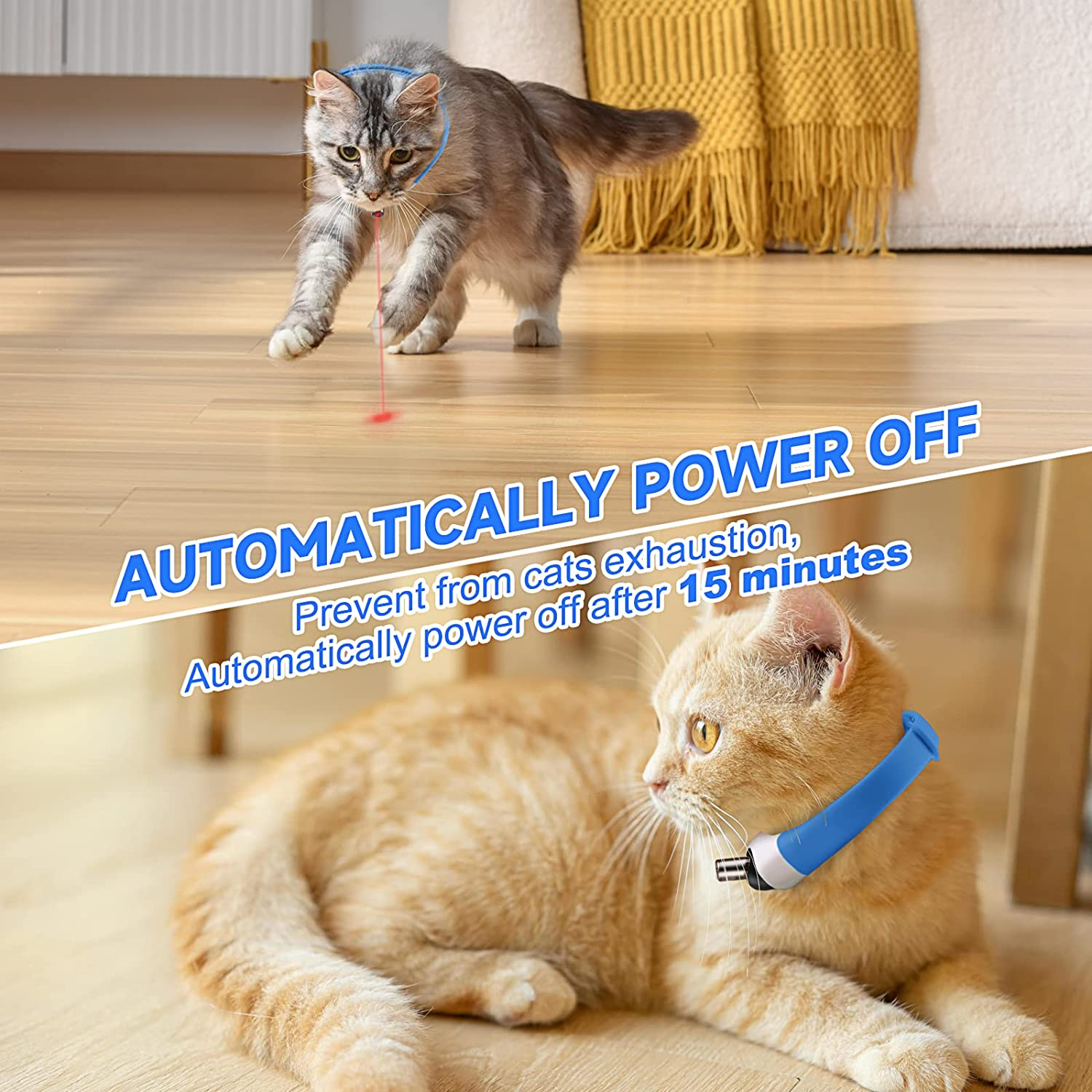 New USB Rechargeable Wearable Laser Collar Cat Toy Led Light Interactive Toy Laser Toy