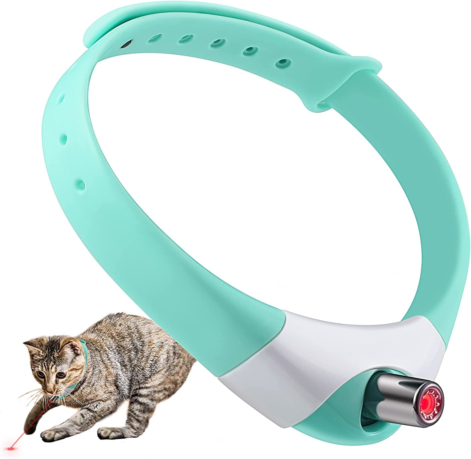 Automatic Rotating Cath Training Pet Toy Interactive Usb Charge Electric Cat Laser Collar Toy Pointer