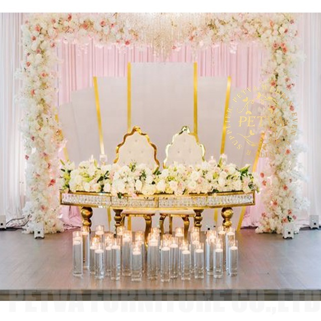 Luxury  Design Stylish Wedding Furniture Stainless Steel Wedding Banquet Throne King Chair