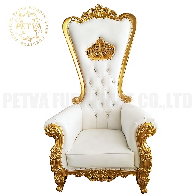 Wholesale wooden white cheap king throne chair rental chairs high back luxury for wedding used