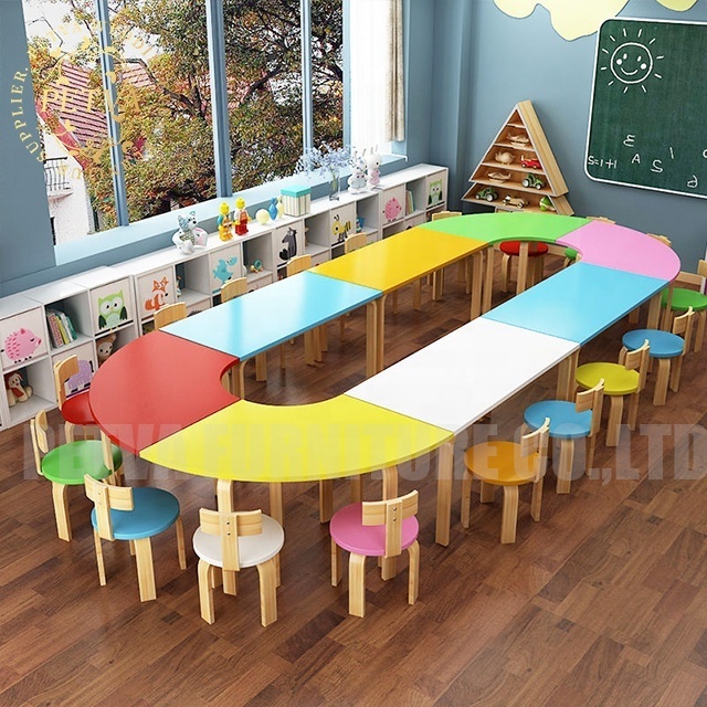 Beautiful kids reading learning table and chair kindergarten  kids party tables