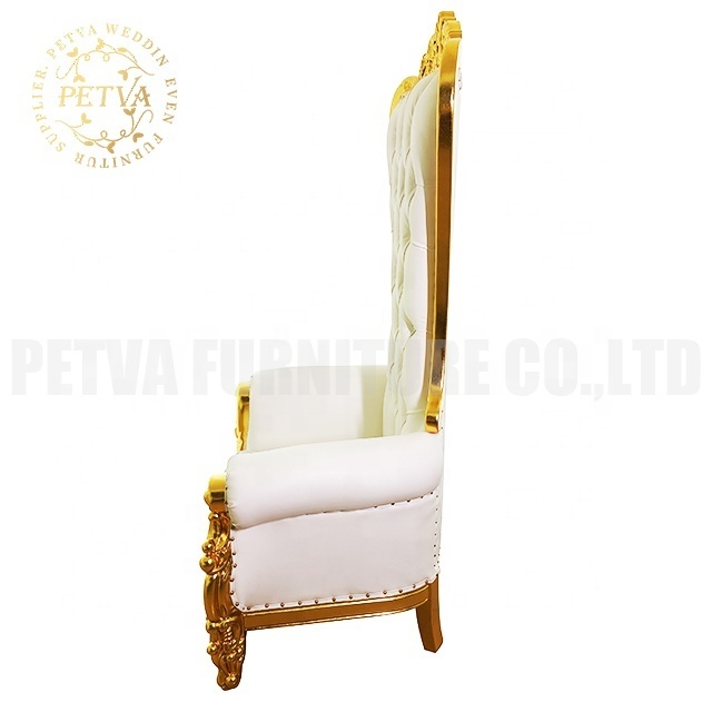 Luxury king and queen high back gold royal king high back throne chairs wedding for hotel used