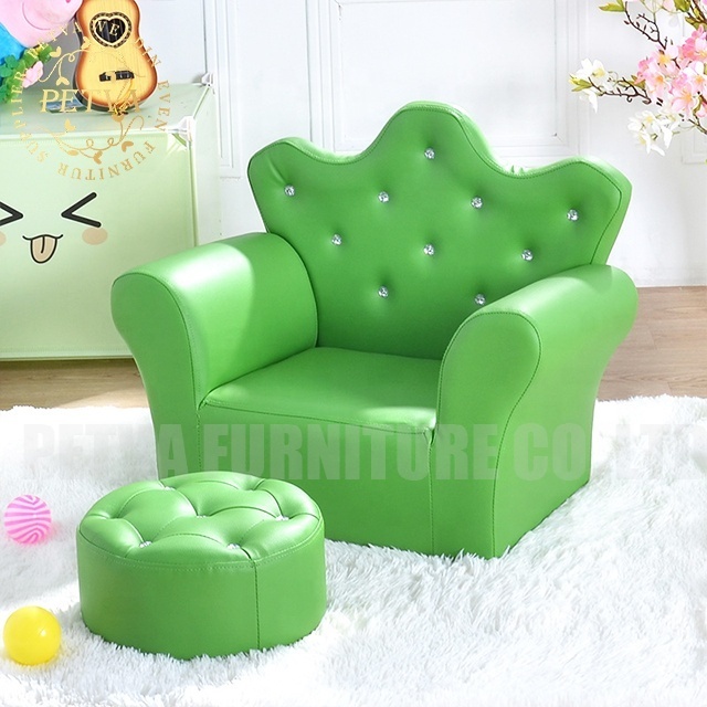 High Quality crown tiffany chairs for kids with stool  kids' sofas