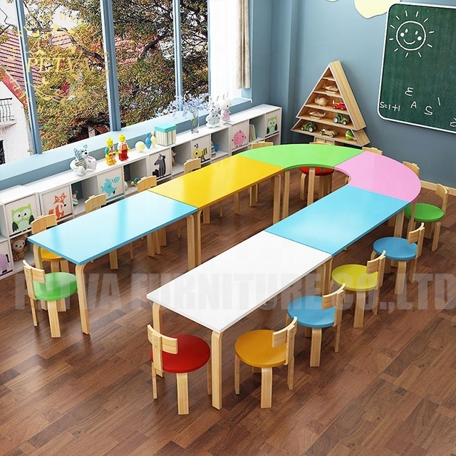 Beautiful kids reading learning table and chair kindergarten  kids party tables