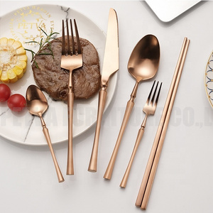 Top sales reasonable price black gold cutlery set soup spoon stainless steel spoons set portugal cutlery