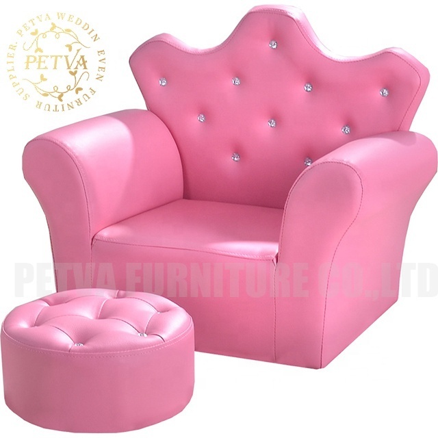 High Quality crown tiffany chairs for kids with stool  kids' sofas