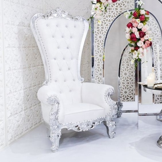 Luxury king and queen high back gold royal king high back throne chairs wedding for hotel used