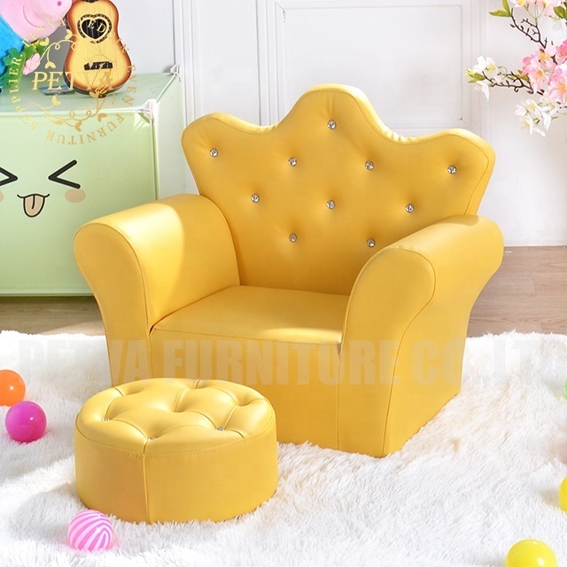 High Quality crown tiffany chairs for kids with stool  kids' sofas