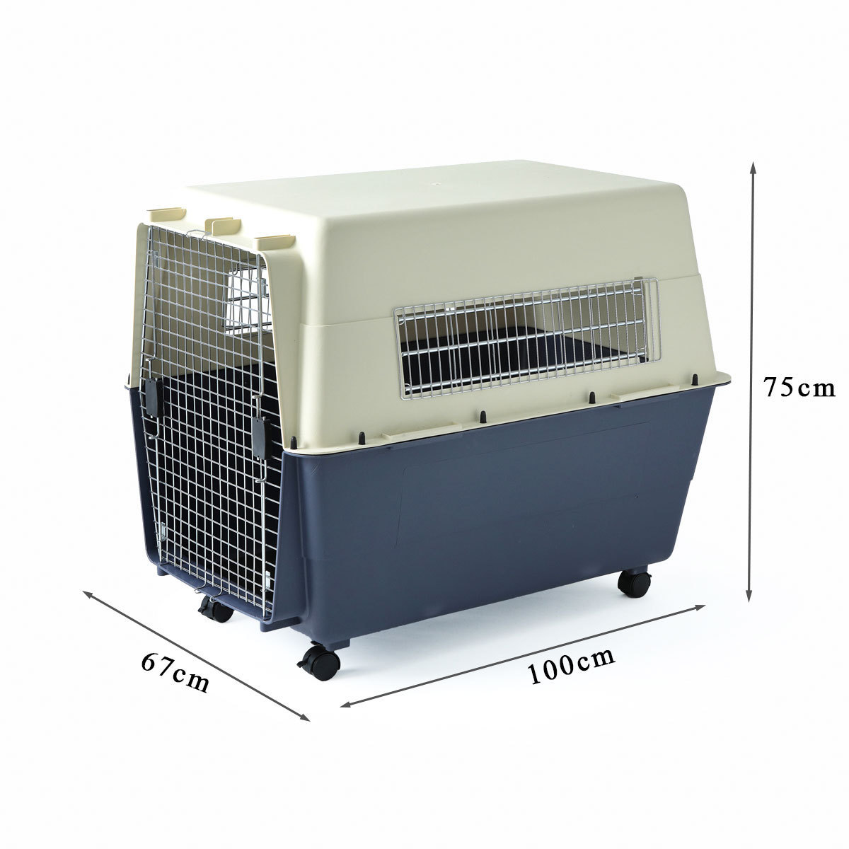 Big Size Portable Plastic Pet Air Carrier Travel Crate Airline Approved Cats Dogs Transport Box With Wheels