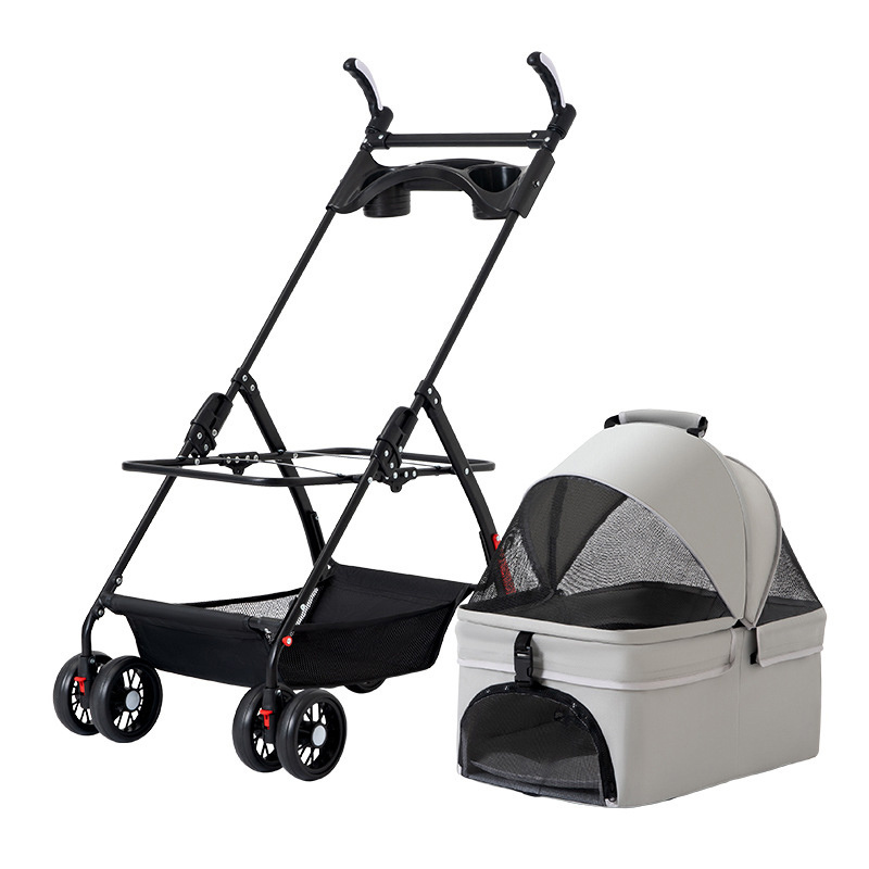 Pakeway separable carrier for cats and dogs general large space comfortable and easy to fold pet stroller