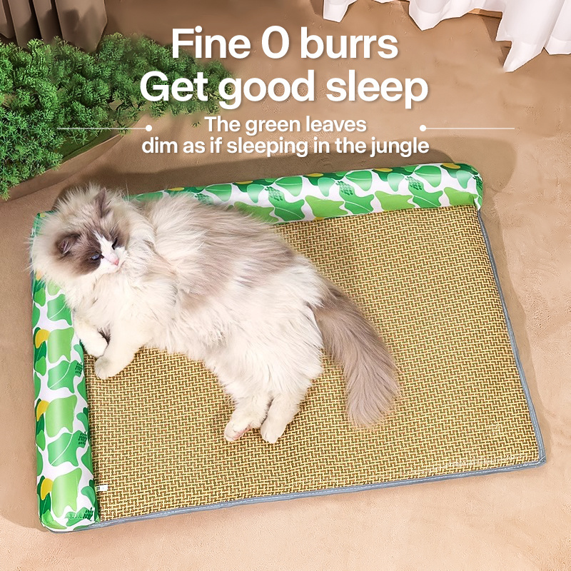 Pet Supplies L-shaped pet Rattan mat Woven dog beds nest Summer supplies cat ice mat Cat house