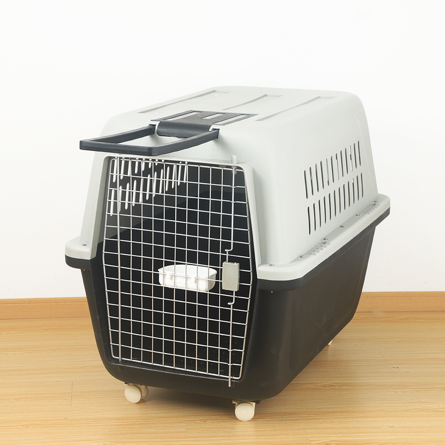 Pet Air Carrier Pet Cage Cat Bag Portable Travel Space Capsule Small Dog Car Air Carrier Carton Plastic BSCI Print Grey 2pcs 2kg