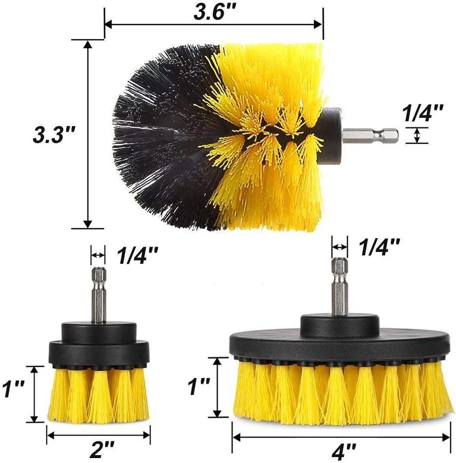 PEX Factory  5pcs Yellow Auto Washing Detailing Brush Drill Clean Brush Set Car Cleaning Tools Kit