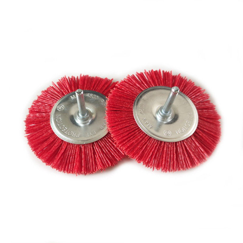 PEX Deburring Nylon Brush Handle Cleaning Rotary Brush Nylon Wheel Cleaning Brushes With Shaft