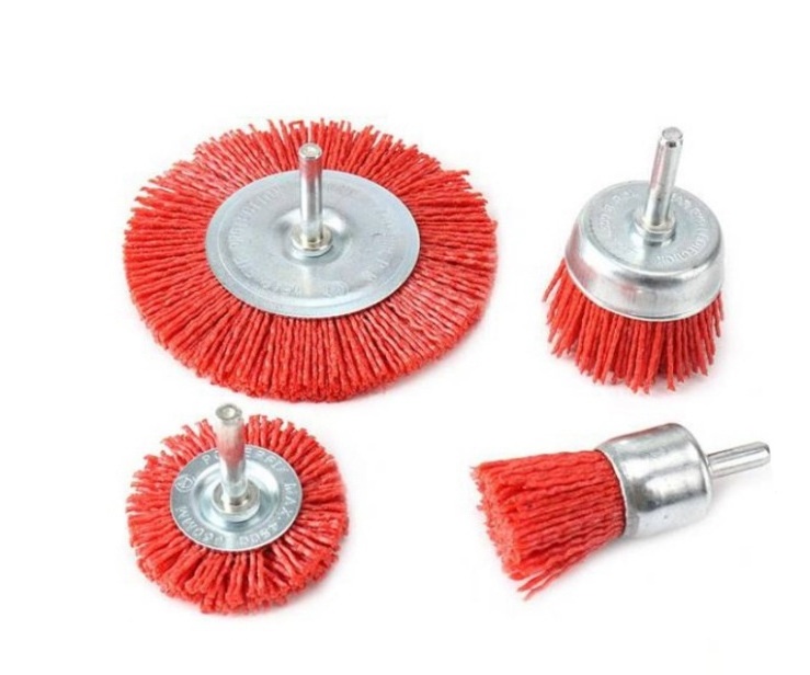 PEX Deburring Nylon Brush Handle Cleaning Rotary Brush Nylon Wheel Cleaning Brushes With Shaft