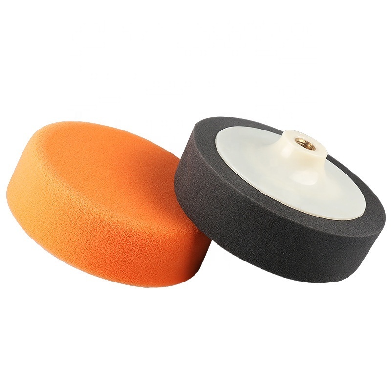 5 inch orange Automotive polishing and waxing sponge wheel Car Polishing foam Pad with plastic backing m14