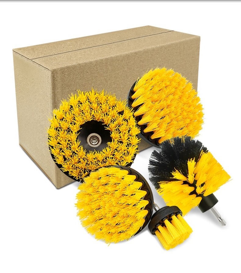 PEX Factory  5pcs Yellow Auto Washing Detailing Brush Drill Clean Brush Set Car Cleaning Tools Kit