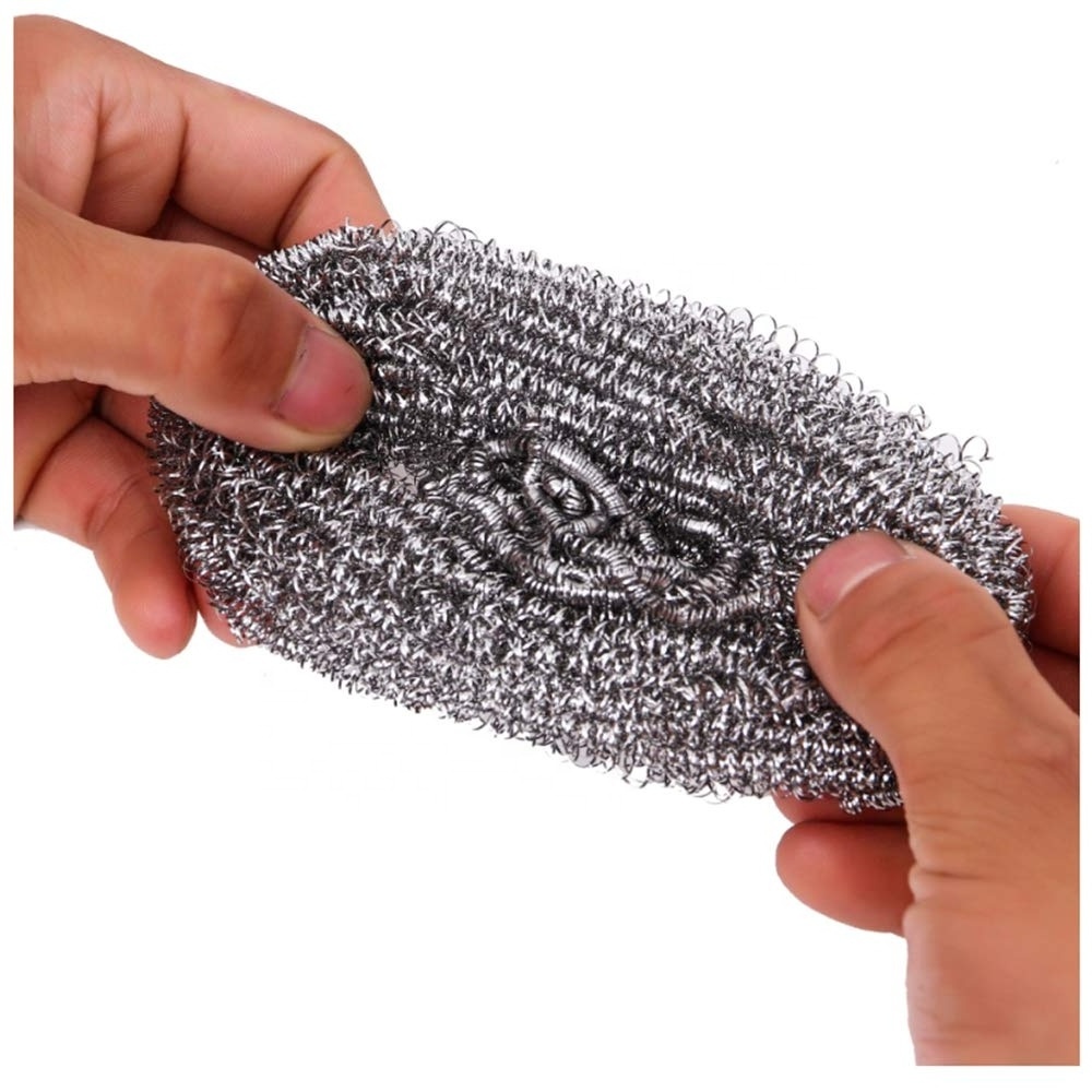 Household Items Stainless Steel Sponges & Scrubbing Scouring Pad, Steel Wool Scrubber for Kitchens, Bathroom and More