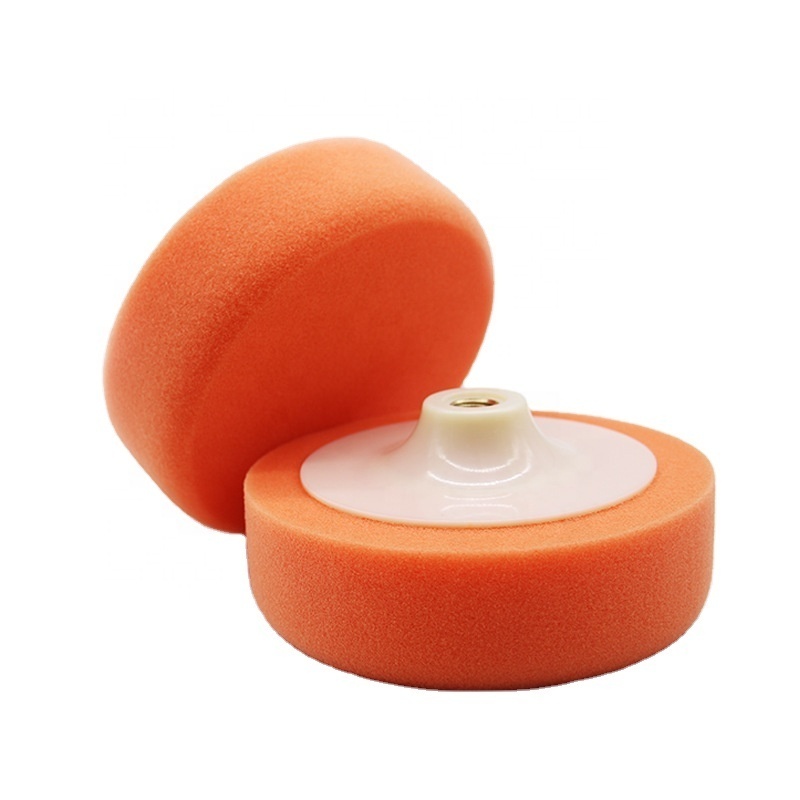 5 inch orange Automotive polishing and waxing sponge wheel Car Polishing foam Pad with plastic backing m14