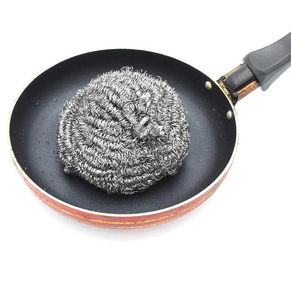 Household Items Stainless Steel Sponges & Scrubbing Scouring Pad, Steel Wool Scrubber for Kitchens, Bathroom and More