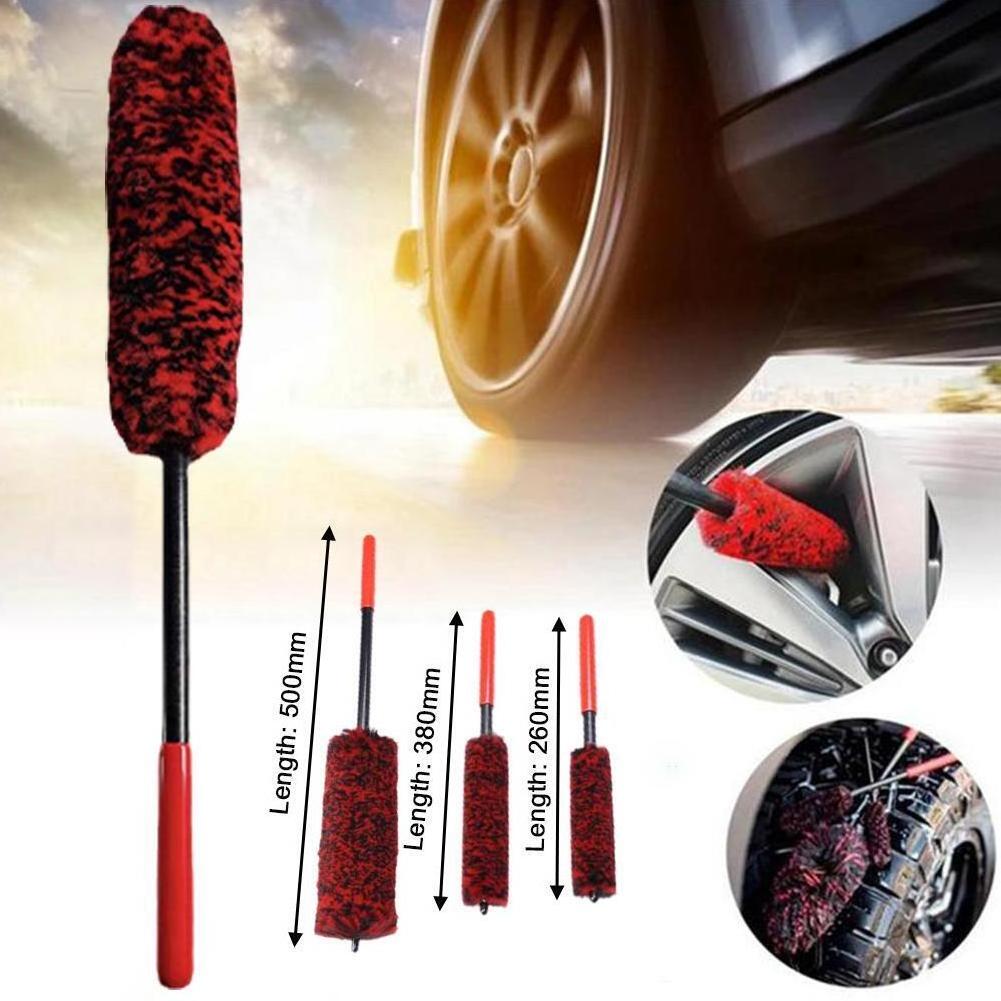 PEX Free Sample 3pcs Blue Soft Long Handle Car Detailing Cleaning Brush Set Microfiber Wheel Brush