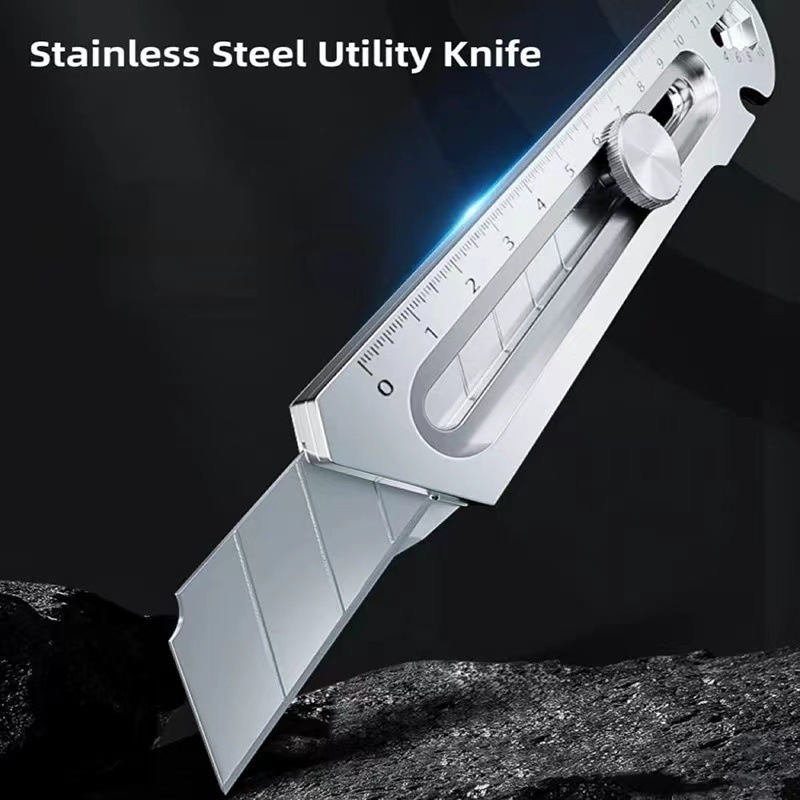 PEX Utility Knife Stainless Steel 6 in 1 Multi Tool Heavy Duty Waterproof Rust Proof Snap Off 18mm Cutter knife