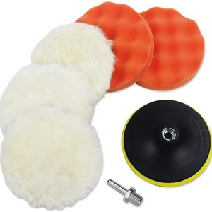 Polishing Pad Kit Sponge Foam Wool Polishing Pad Set with M14 Drill Adapter