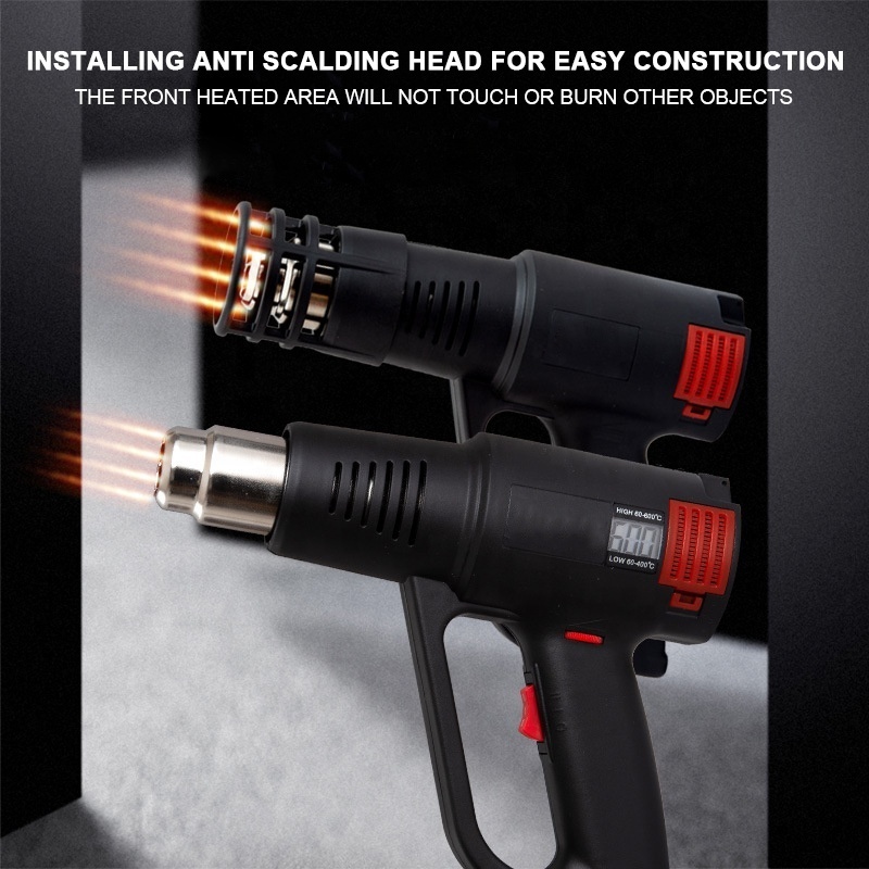 PEXCRAFT Heat Gun 2000W Variable Temperature Digital Display Hot Air Gun for Shrink Wrap