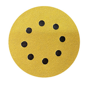 5-inch sandpaper sheet golden yellow coating sanding disc metal dry grinding sheet self-adhesive sandpaper wholesale