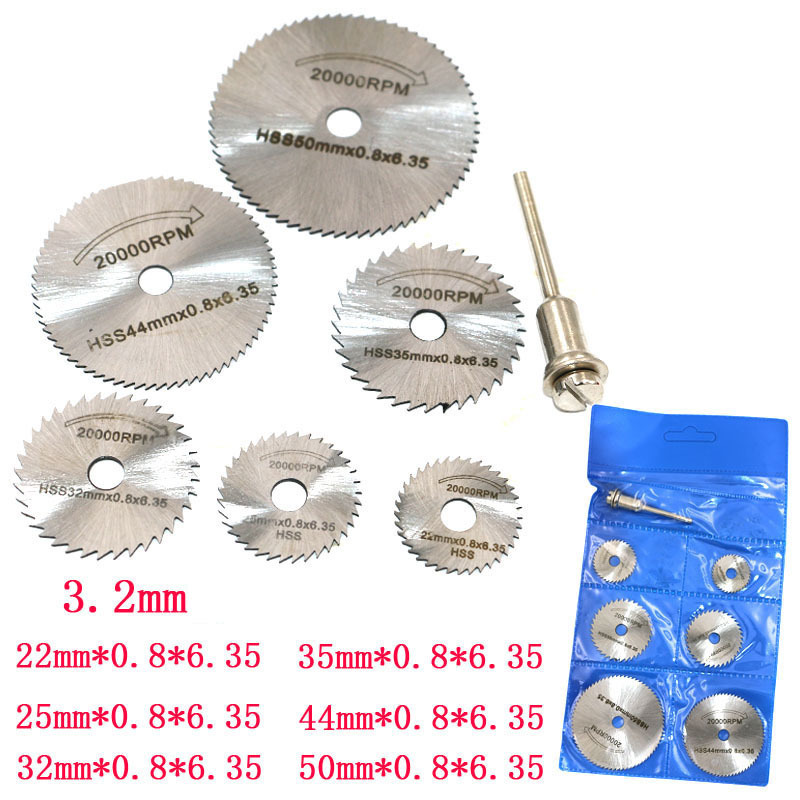 PEX 7pcs / set Mini High Speed Hacksaw Mesh Round Rotary Cutting Circular Saw Blade