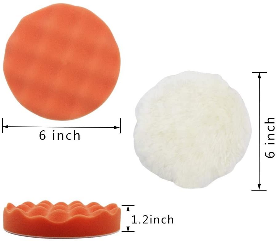 Polishing Pad Kit Sponge Foam Wool Polishing Pad Set with M14 Drill Adapter