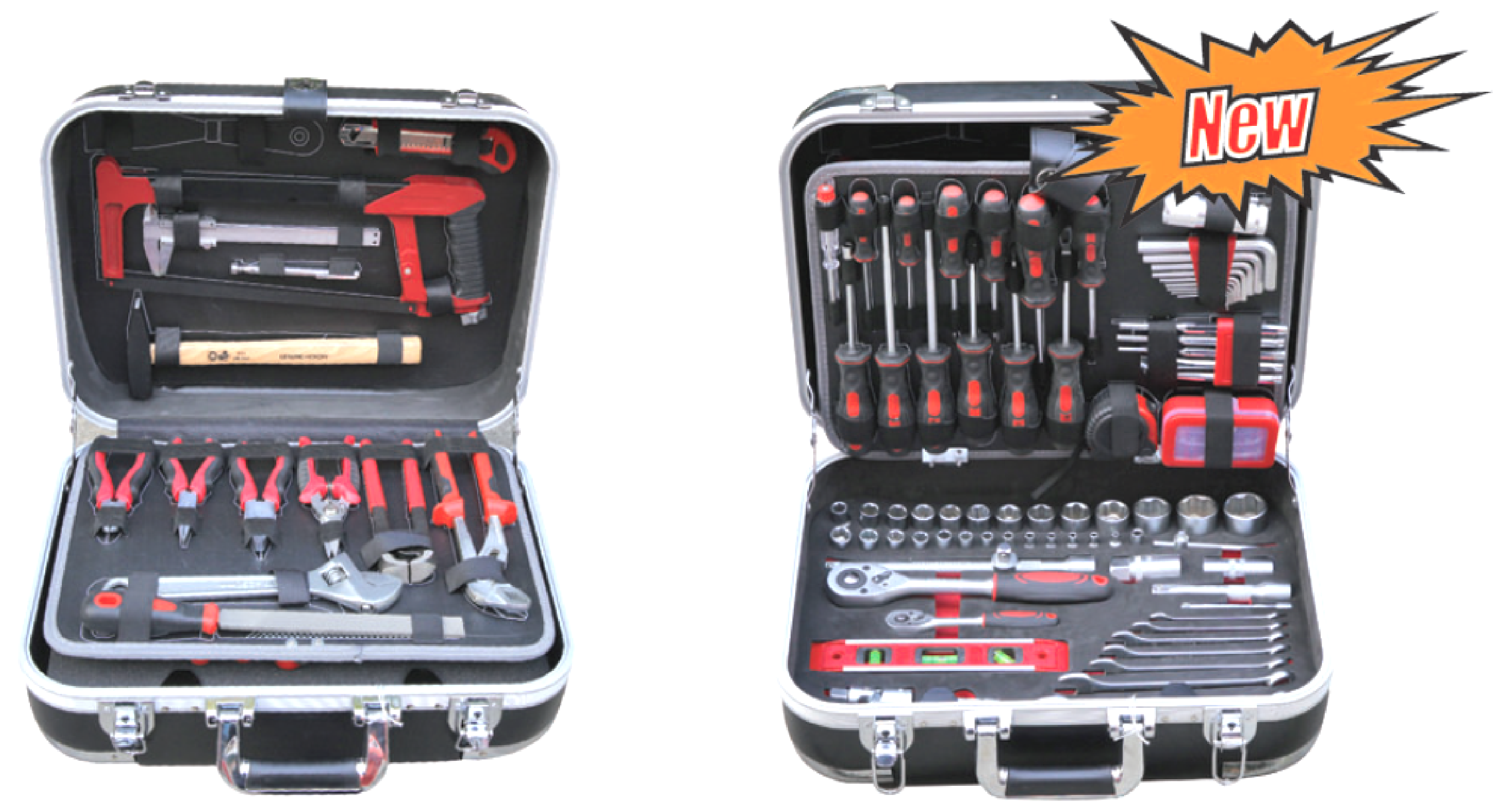 128PC chrome vanadium tool box ABS Aluminum case tool set All CR-V mechanical tools professional