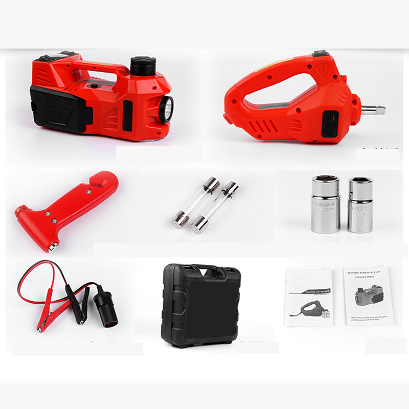 Car Repair Tool Kit 12V 3/5T Multifunctional Version Electric Hydraulic Portable Lifting Tool & Power Wrenches Set Car Jacks Set