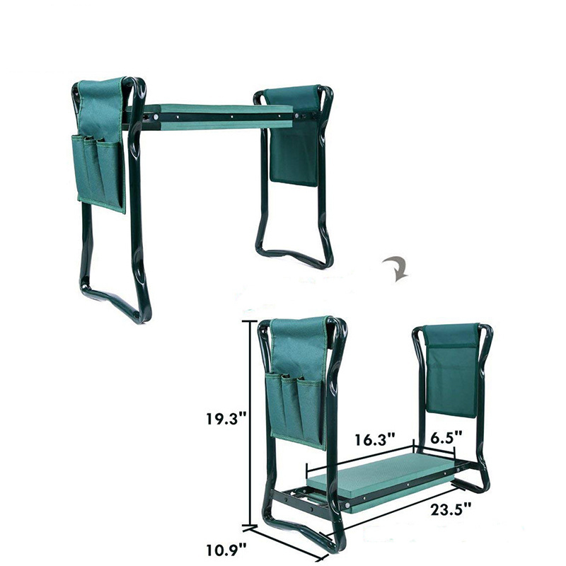 Heavy Duty Folding Stool for Gardening, Protects Knees and Back, Supports up to 330 lbs - Garden Kneeler and Seat