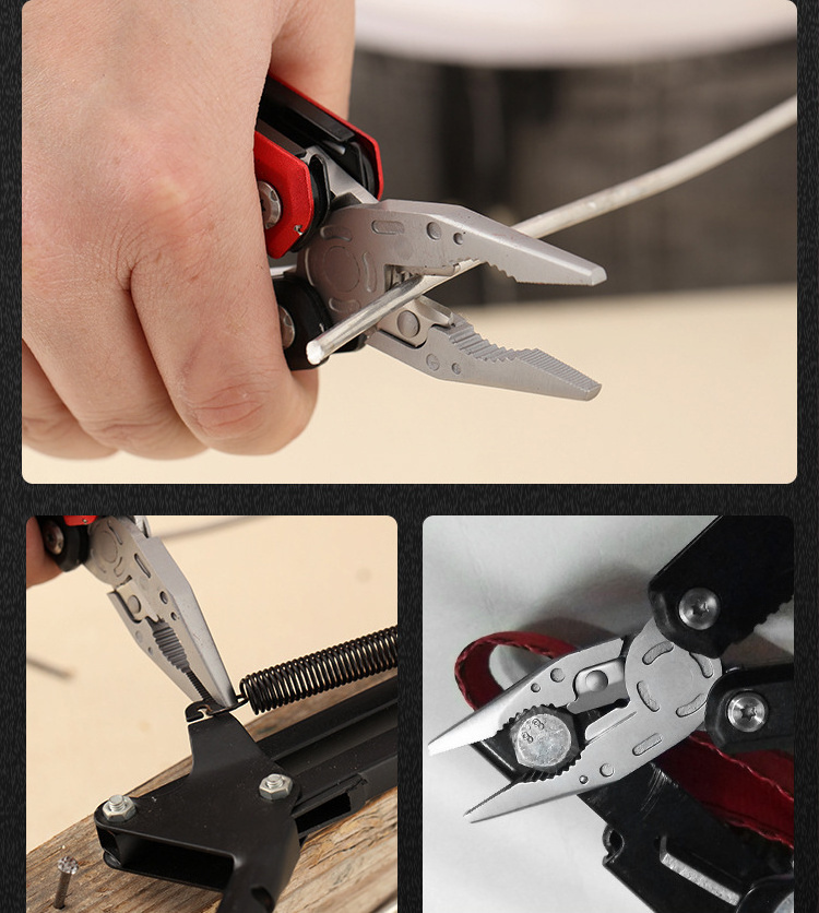 Multifunctional Stainless Steel Mini Screwdriver Plier Hammer Survival Multi Tool Claw Hammer Camping Tool Claw Hammer