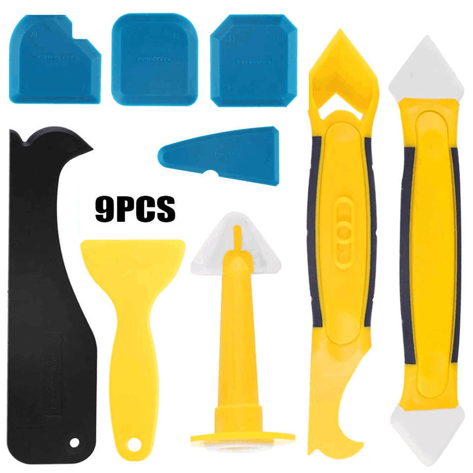 4PCS Silicone Sealant Grout Caulking Finishing Tool Set Glass Glue Angle Scraper for Kitchen Bathroom Tile Sealant Sealing