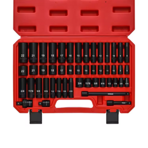 48Pcs CR-V Socket Set SAE&Metric 6-Point Professional Tool Combination Impact Set Ratchet Socket Kit Hardware Bit Wrench Car