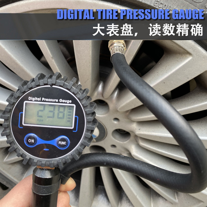 High quality digital display tire inflation gun tire pressure gauge high precision table