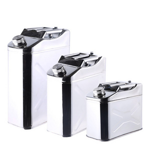 304 Vertical Stainless Steel Jerry Can 5L10L20L Thickened Diesel Kettle Refueling Barrel Car Portable Spare Fuel Tank