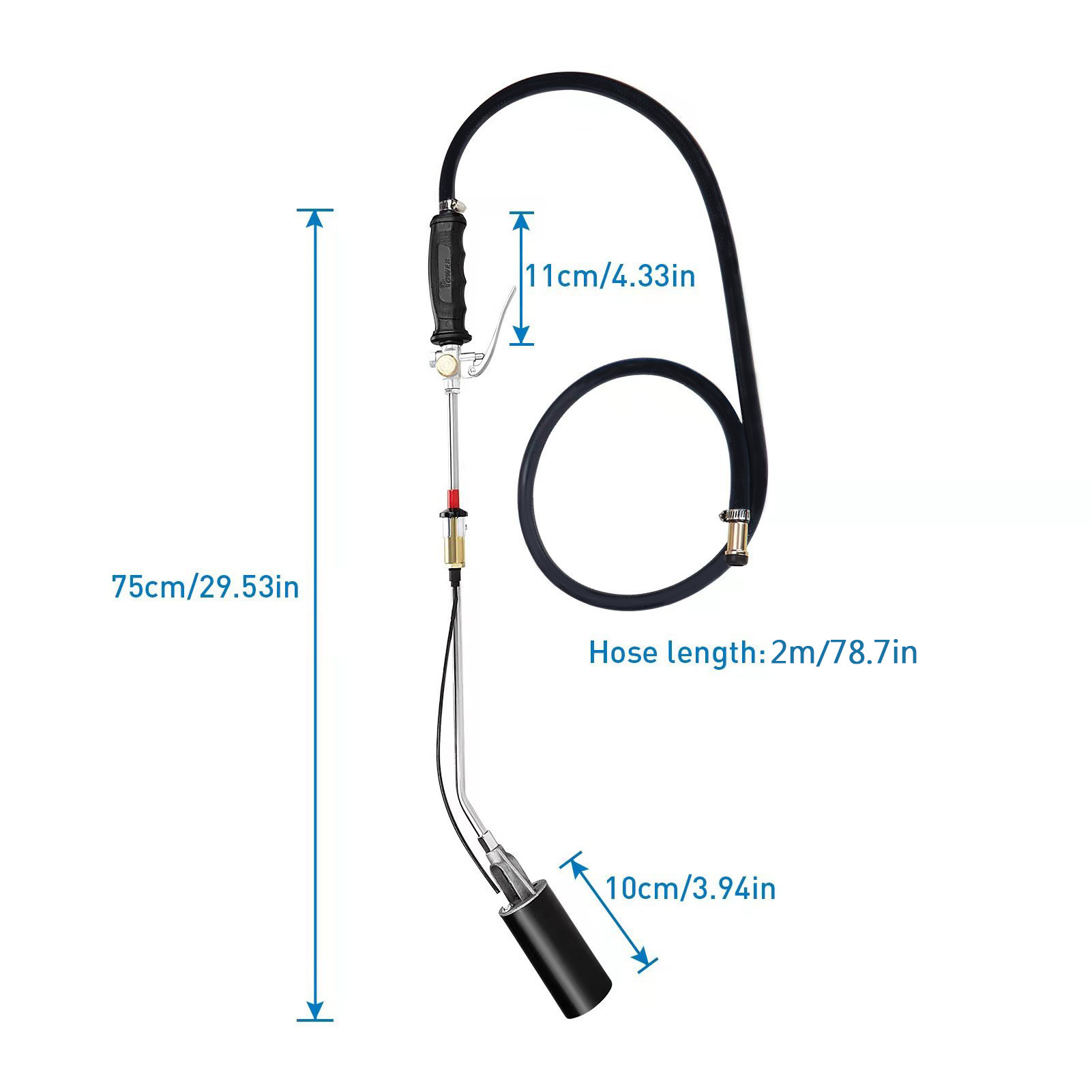 Propane Torch Weed Burner with Electronic Ignition Switch 6.6ft Hose