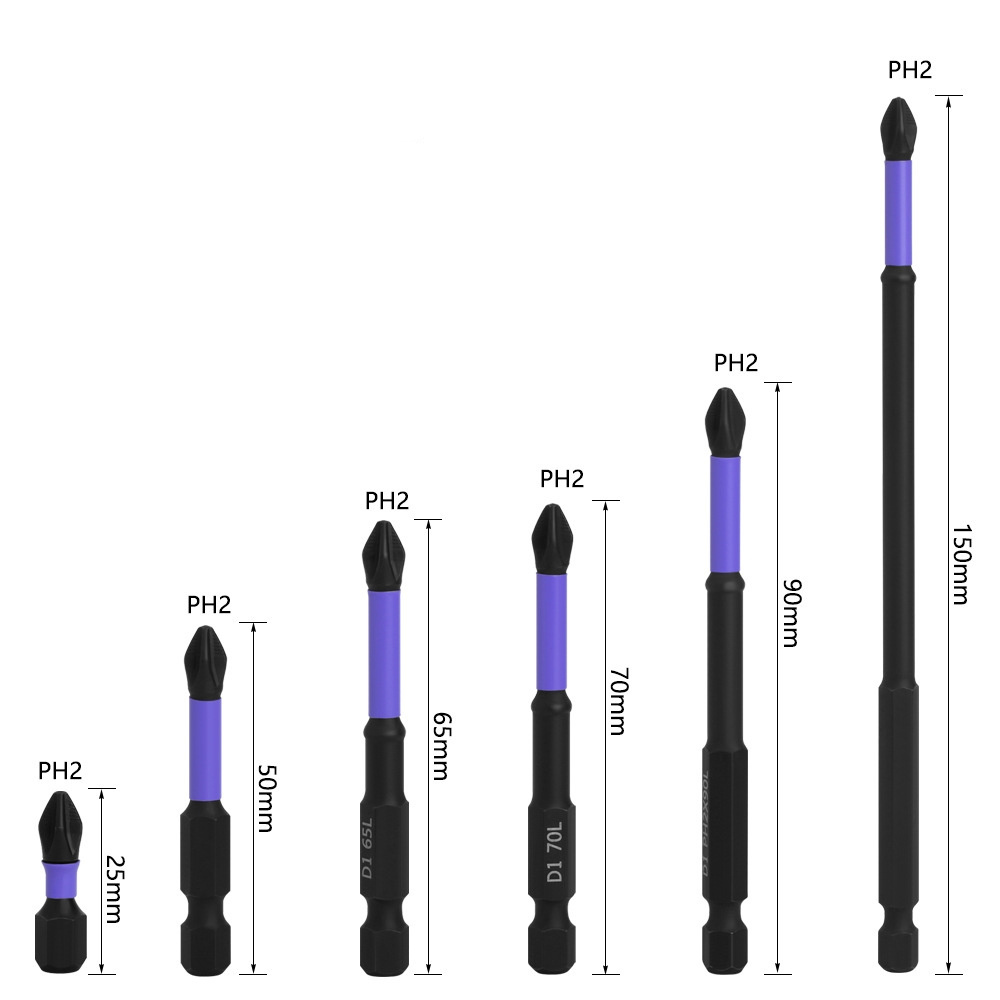 Impact Screw Driver Bit PH2 Strong Magnetic Screwdriver Bit Set Hexagon Shank Driver Screwdriver Bit