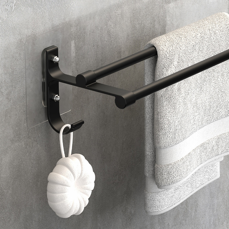 Accessories toilet space aluminium rack hand bath no-drill towel rails hotel shelf hooks for bathroom wall mounting towel racks