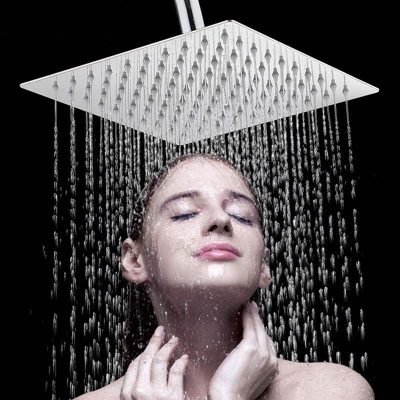 304 Stainless steel hidden square accessory in-wall faucet water fall rain shower high pressure waterproof hidden shower head