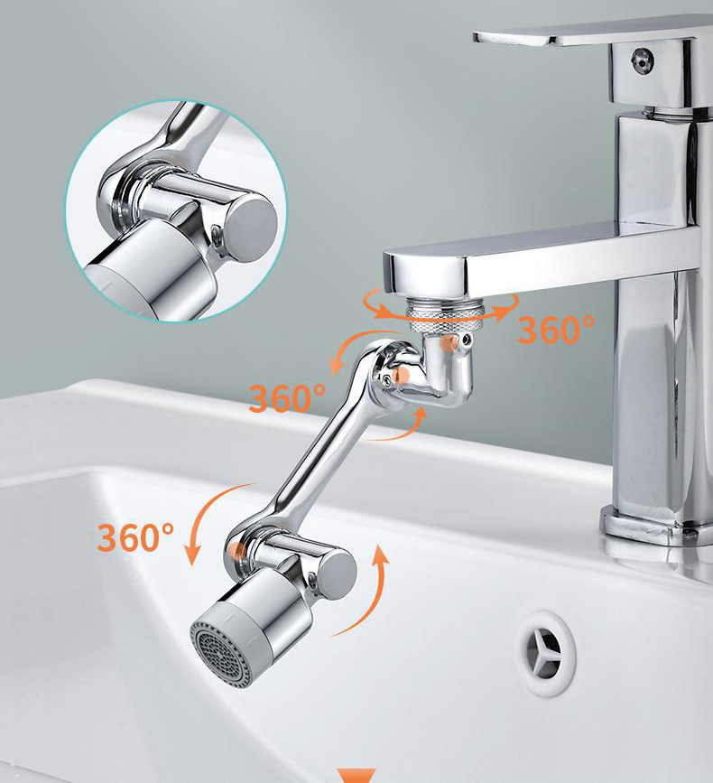 Pexmax Swivel Robotic Arm Swivel Extension Faucet Aerator 1080 Rotating Faucet Extender Aerator Kitchen Faucet Aerator