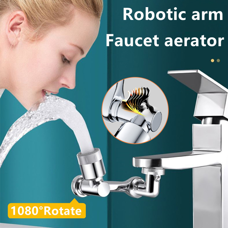 Arm kids rotatable nozzle sink sprayer tap aerator splash kitchen bathroom baby universal 1080 degree rotating faucet extender