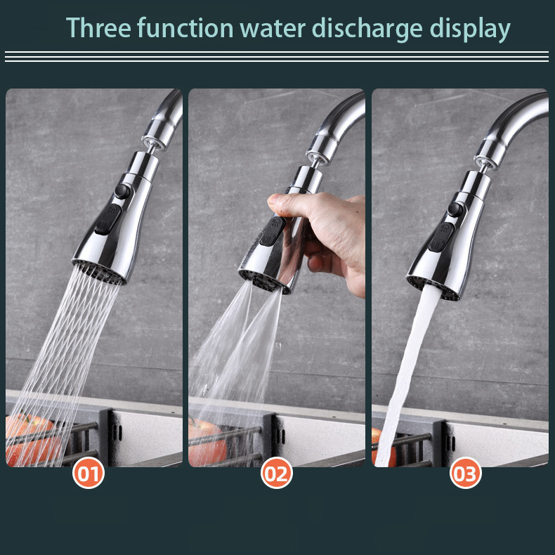 Tap splash aerator adjustable universal 360 rotation kitchen sink rotating bathroom kitchen sprayer faucet extender