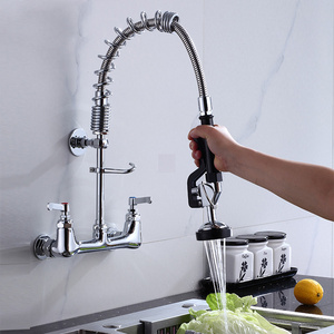 Commercial restaurant luxury modern 2023 handle cold hot water mixer kitchen sink faucet taps brass pull out kitchen faucet